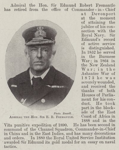 Admiral der Ehrenwerte Sir E. R. Fremantle von English Photographer
