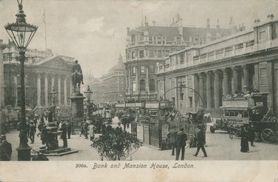 Bank und Mansion House, London von English Photographer