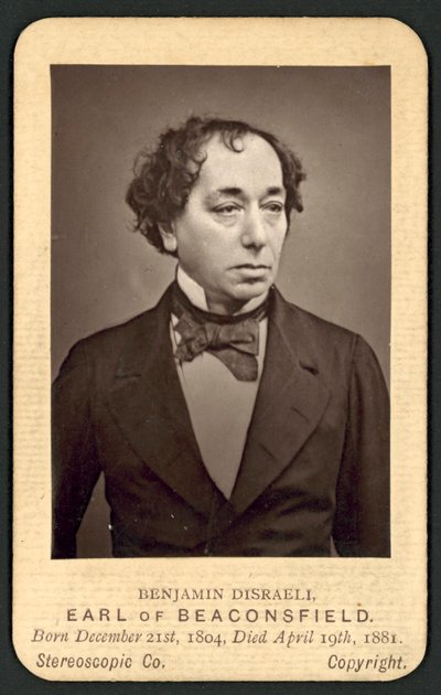 Benjamin Disraeli, Earl of Beaconsfield, Gedenkfotokarte (s/w Foto) von English Photographer