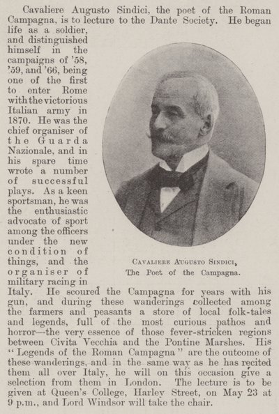 Cavaliere Augusto Sindici, der Dichter der Campagna von English Photographer