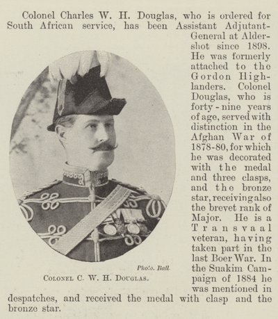 Oberst C W H Douglas von English Photographer