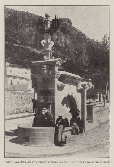 Trinkbrunnen in Mentone zur Erinnerung an das Diamantjubiläum der Königin von English Photographer