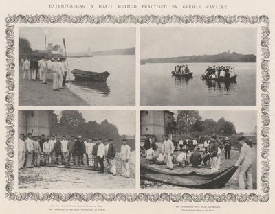 Improvisieren eines Bootes, Methode der deutschen Kavallerie von English Photographer
