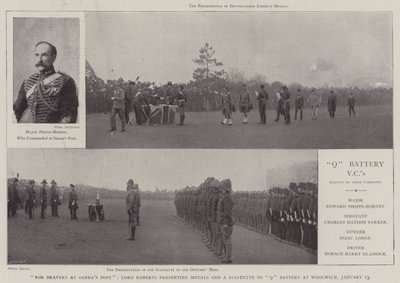 Für Tapferkeit bei Sannas Post, Lord Roberts überreicht Medaillen und eine Statuette an die Q-Batterie in Woolwich, 13. Januar von English Photographer