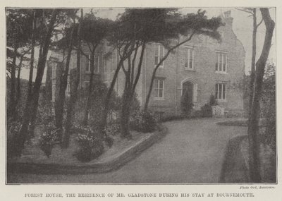 Forest House, die Residenz von Herrn Gladstone während seines Aufenthalts in Bournemouth von English Photographer