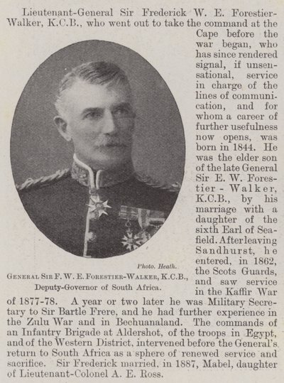 General Sir F W E Forestier-Walker, KCB, stellvertretender Gouverneur von Südafrika von English Photographer