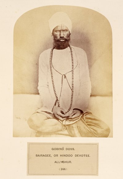 Govind Doss, Bairagee oder Hindoo-Devotee, Allyghur, aus The People of India, von J. Forbes Watson, veröffentlicht 1868 von English Photographer