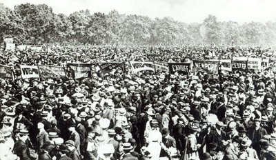 Große Demonstration für Frauenwahlrecht im Hyde Park, 21. Juni 1908 von English Photographer