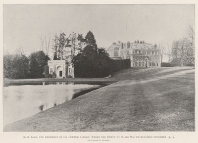 Hall Barn, die Residenz von Sir Edward Lawson, wo der Prinz von Wales am 13.-14. Dezember unterhalten wurde von English Photographer