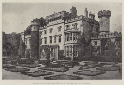 Hawarden Castle, Flintshire, der Sitz des rechten ehrenwerten W. E. Gladstone von English Photographer
