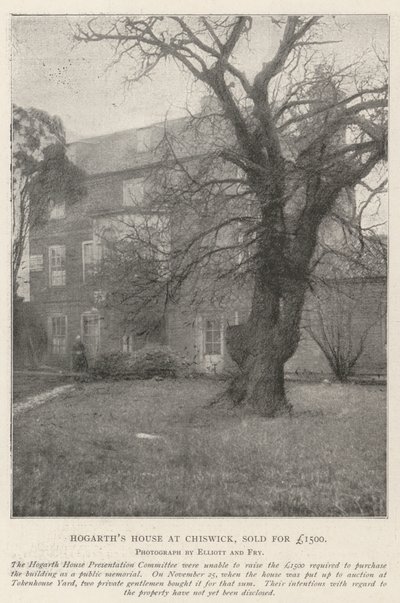 Hogarths Haus in Chiswick, verkauft für £1500 von English Photographer