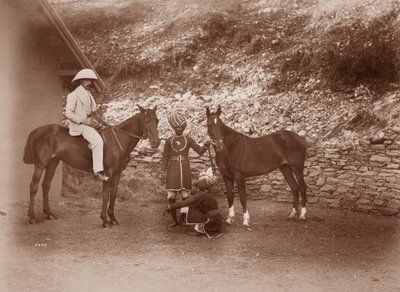 Pferde in Simla, Queen Mab und Gladys von English Photographer