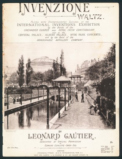 Invenzione-Walzer, komponiert für die Internationale Erfindungsausstellung, Kensington, 1885 von English Photographer