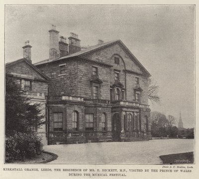 Kirkstall Grange, Leeds, die Residenz von Mr. E. Beckett, MP, besucht vom Prinzen von Wales während des Musikfestivals von English Photographer