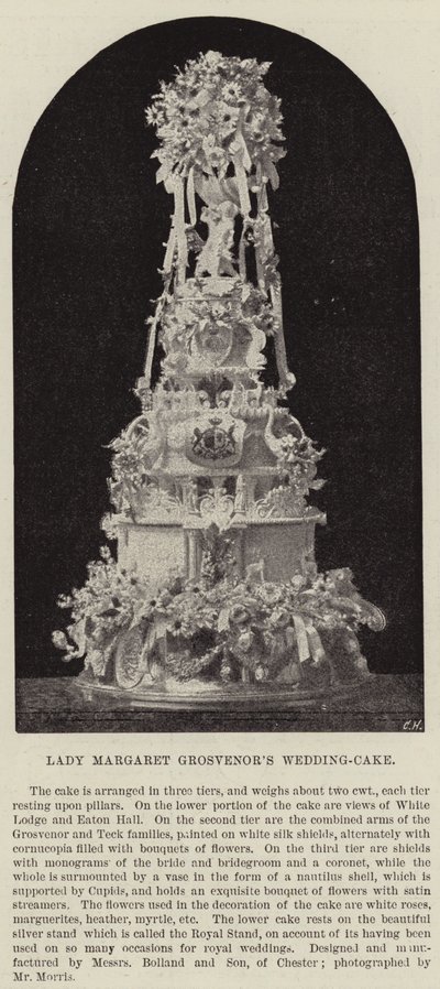 Lady Margaret Grosvenors Hochzeitstorte von English Photographer