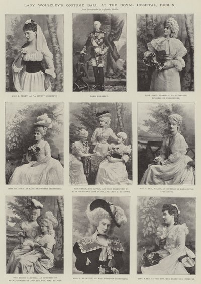 Lady Wolseleys Kostümball im Royal Hospital, Dublin von English Photographer