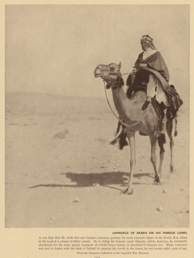 Lawrence von Arabien auf seinem berühmten Kamel von English Photographer