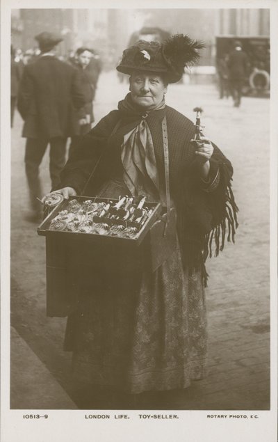 Londoner Leben, ein Spielzeugverkäufer von English Photographer