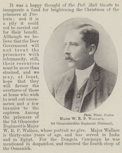 Major W. R. P. Wallace, 1. Gloucestershire Regiment (Gefangener) von English Photographer