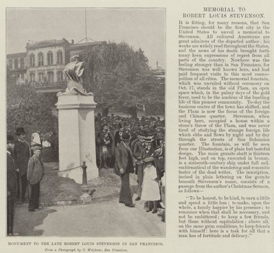 Denkmal für den verstorbenen Robert Louis Stevenson in San Francisco von English Photographer