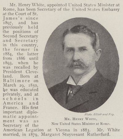 Herr Henry White, neuer US-Minister in Rom von English Photographer
