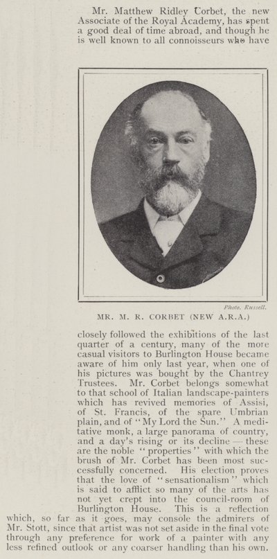 Mr. M R Corbet, neuer ARA von English Photographer