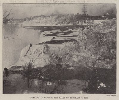 Niagara im Winter, die Wasserfälle am 7. Februar 1901 von English Photographer