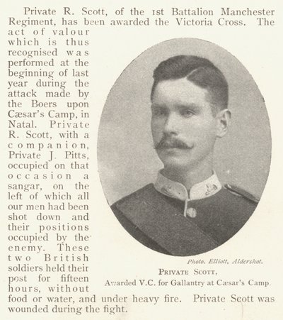 Private Scott, mit dem Victoria-Kreuz für Tapferkeit am Caesars Camp ausgezeichnet von English Photographer