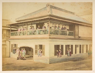Prostituierte im Shinpuro-Bordell, Takashima-cho, Yokohama, Fotograf: Stillfried, Raimund von Lucas Sammlung: Fotografischer Bericht der Weltreise von Charles James und Morton P, Lucas von English Photographer