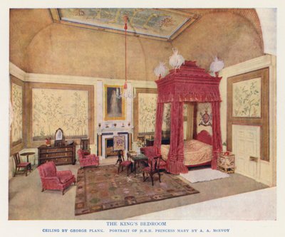 Das Schlafzimmer des Königs im Puppenhaus von Königin Mary von English Photographer