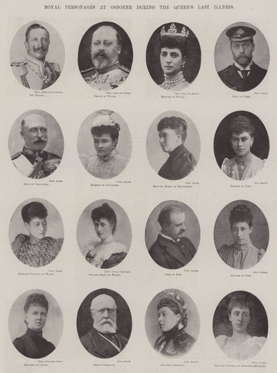 Königliche Persönlichkeiten in Osborne während der letzten Krankheit der Königin von English Photographer