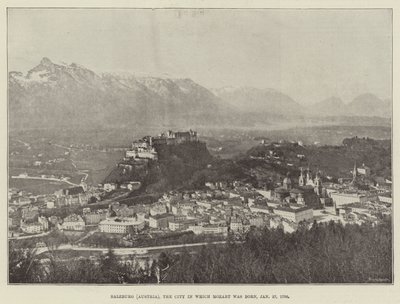 Salzburg (Österreich), die Stadt, in der Mozart am 27. Januar 1756 geboren wurde von English Photographer