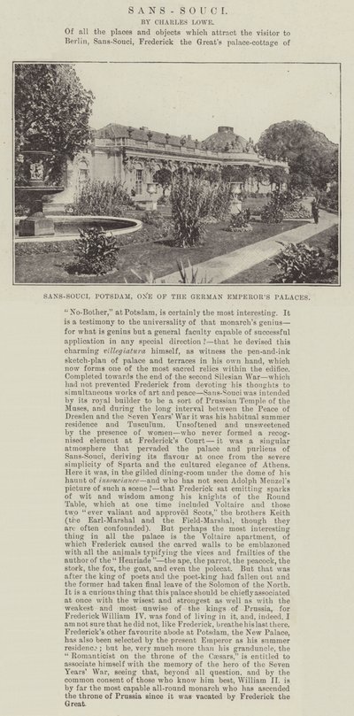 Sans-Souci, Potsdam, eines der Paläste des deutschen Kaisers von English Photographer
