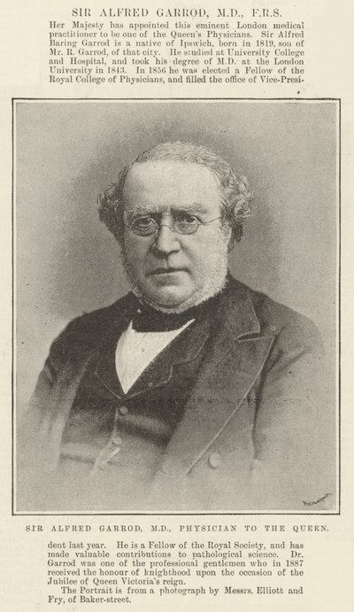 Sir Alfred Garrod, MD, FRS von English Photographer