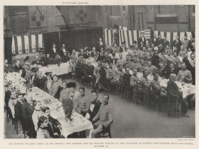 Sir Redvers Bullers Antwort auf seine Kritiker, der General und Sir Howard Vincent beim Mittagessen der Queens Winchester Rifle Volunteers, 10. Oktober von English Photographer