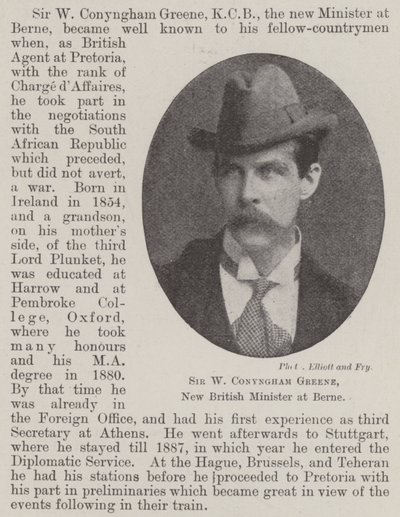 Sir W Conyngham Greene, neuer britischer Minister in Bern von English Photographer