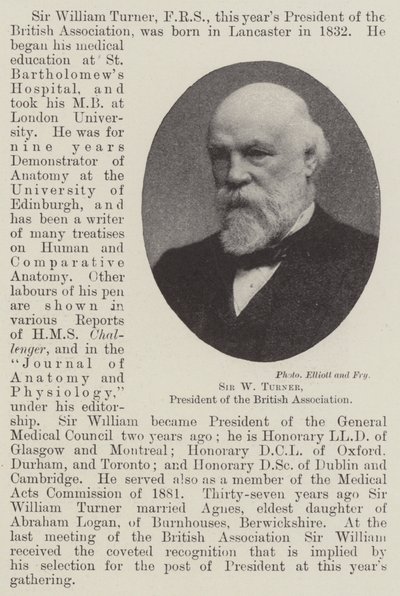 Sir W Turner, Präsident der British Association von English Photographer