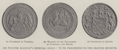 Sir Walter Raleghs offizielle Siegel, die dem British Museum übergeben werden sollen von English Photographer
