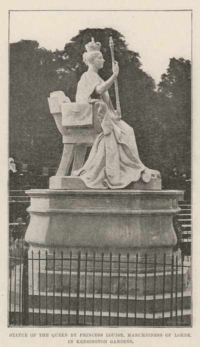Statue der Königin von Prinzessin Louise, Marchioness of Lorne, in den Kensington Gardens von English Photographer