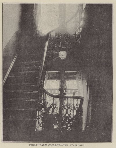 Strathearn College, die Treppe (Gravur) von English Photographer