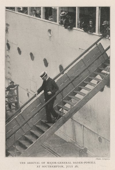 Die Ankunft von Generalmajor Baden-Powell in Southampton, 26. Juli von English Photographer