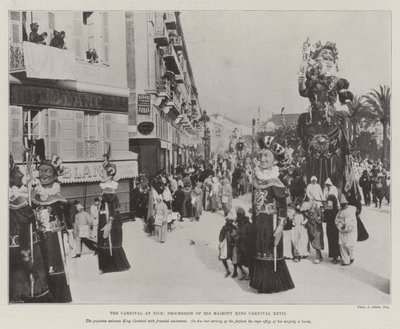 Der Karneval in Nizza, Prozession seiner Majestät König Karneval XXVII von English Photographer