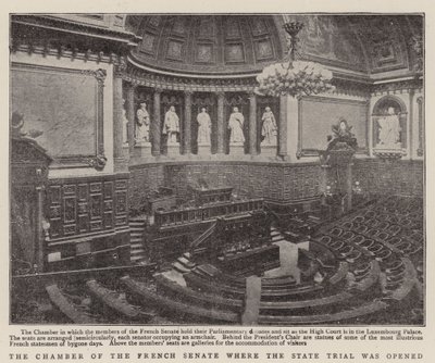 Die Kammer des französischen Senats, in der der Staatsprozess eröffnet wurde von English Photographer