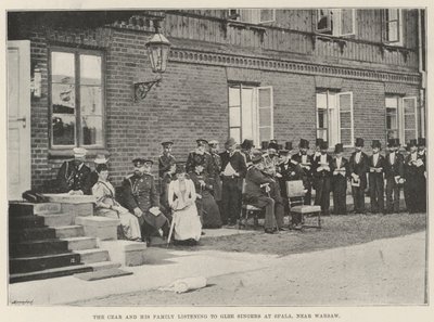 Der Zar und seine Familie hören Glee-Sänger in Spala, nahe Warschau von English Photographer