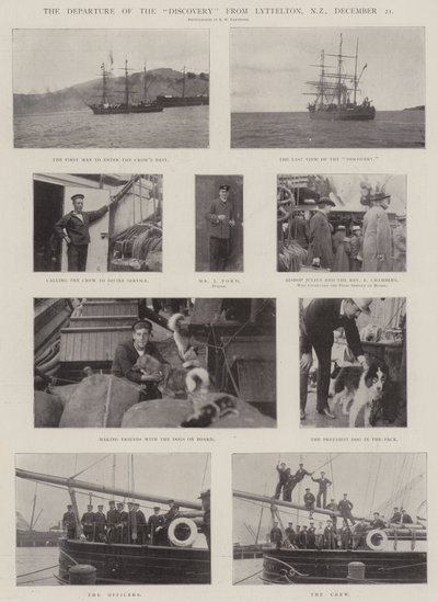 Die Abreise der Discovery aus Lyttelton, Neuseeland, 21. Dezember von English Photographer
