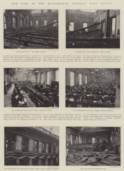 Das Feuer im Generalpostamt von Manchester von English Photographer