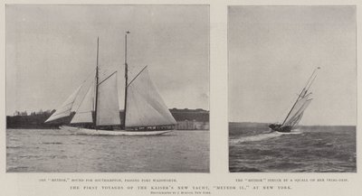 Die ersten Fahrten der neuen Yacht des Kaisers, Meteor II, in New York von English Photographer