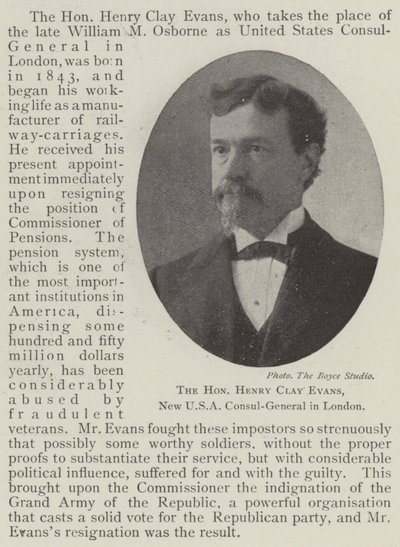Der ehrenwerte Henry Clay Evans, neuer US-Generalkonsul in London von English Photographer