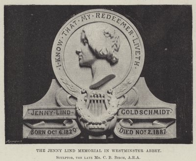 Das Jenny Lind Denkmal in der Westminster Abbey von English Photographer