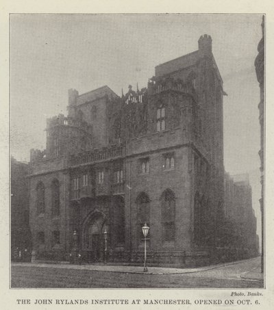 Das John Rylands Institut in Manchester, eröffnet am 6. Oktober von English Photographer